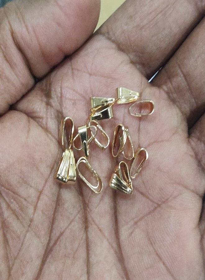 Excellentcrafts Metal Pinch Pendant Hooks for Necklace Jewellery Making (Small, Rose Gold) - Image 3